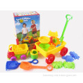 16 PCS Sand and Water Toys Set with Trolley and Tool Set